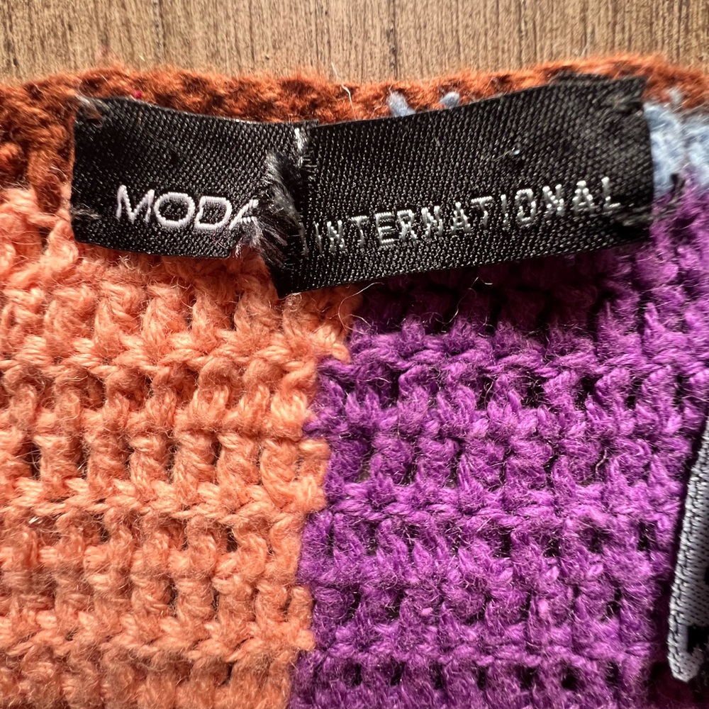 Moda International Color Block Patchwork Crochete… - image 2